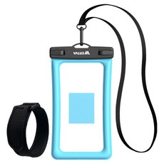 밸류엠 4중 잠금 대형 스마트폰 방수팩 + 넥스트랩 + 암밴드, 1개, 스카이블루