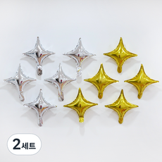 Party09 四角星形鋁箔氣球 銀色 15入 + 金色 15入 套組, 銀色, 金色, 2套