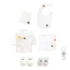 philli&Imps 嬰幼兒棉質肚衣 + 防抓手套 + 腳套 + 新生兒帽 + 圍兜 + 包巾套組