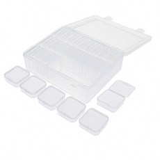 生活智慧 飾品 十字繡 串珠 整理 小收納盒 30入 + 大收納盒 套組, 1套, 透明