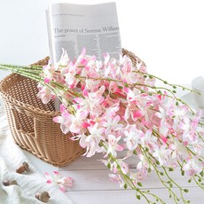 Meric Garden 仿真石解蘭 蘭花 絹花, 粉色, 1個