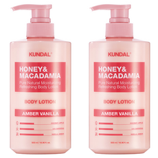KUNDAL 昆黛爾 蜂蜜澳洲堅果保濕潤膚乳 琥珀香草香, 500ml, 2瓶