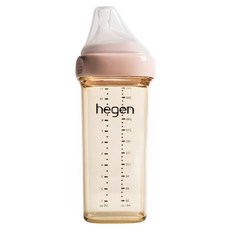 hegen 台灣公司貨 金色奇蹟 PPSU 多功能方圓型寬口奶瓶, 嫣粉, 330ml, 1個