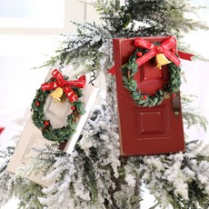 Happy Village A型聖誕樹木質裝飾品 2件組, 混合顏色, 高 15.5cm x 寬 8cm