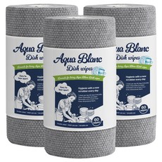 Aquablanc 壓紋拋棄式菜瓜布, 灰色, 60入, 3個