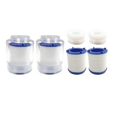 Water More 水摩爾 透明PP廚房過濾器 附內外牙轉接頭+替換濾芯, 2個