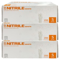 지클럽 니트릴장갑 200p, 화이트, 소(S), 3개