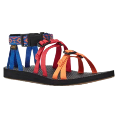 Teva Original Alp Revive 女款戶外機能織帶涼鞋 - 90年代復興 100% 織物鞋面 100% 橡膠外底, 240mm, 藍紅橘色