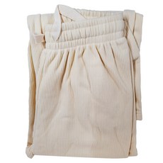 加絨燈芯絨抽繩素色寬褲