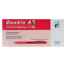 Double A 滑溜原子筆 0.5mm DABP21003 12支, 紅色, 1盒