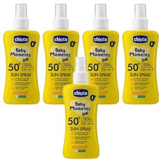 Chicco 嬰兒輕潤防曬噴液 SPF50+ UVA/UVB/紅外線防護, 150ml, 5瓶