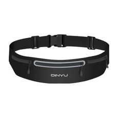 DINYU 防潑水貼身隱形運動腰包, 黑色, 1個