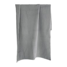 CLAUMAN 40支精梳棉海灘鬆餅格紋毛巾 400g, 都會灰, 1個