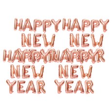 스투피드HAPPY NEW YEAR 은박 풍선 세트, 샴페인골드, 4세트