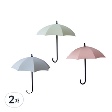 Noljari Living 雨傘造型鑰匙圈壁掛掛鉤 綠色混合 3件組, 混合顏色, 2個