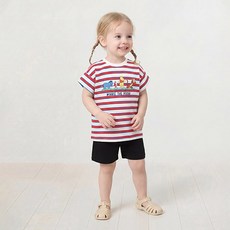milkmile 幼兒迪士尼小熊維尼與好朋友們冒險條紋上下衣套裝
