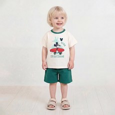 밀크마일 아동용 디즈니 미키마우스 트로피컬 서핑 상하의 세트