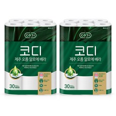 CODI 3層濟州火山蘆薈衛生紙, 30m, 30入, 2個