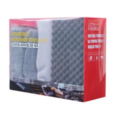 ULTRA RAINBOW 高級洗車毛巾3件組, 1套