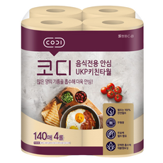 CODI 捲筒式食品專用廚房紙巾, 4捲, 1袋