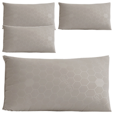 BUHO 布歐 遠紅外線恆溫石墨烯健康機能枕, SGS檢驗合格, 抗靜電, 柔軟透氣, 完整支撐, 74 x 47cm, 灰色, 4個