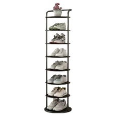 Yibubu 鐵製多層8層鞋架, 黑色, 1個