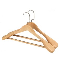 Fortegelt 高級木製防滑方形桿衣架, 原木, 2個