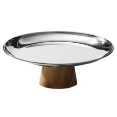 快豹生活簡約金屬高腳托盤 點心盤 時尚, 小, 銀色