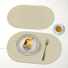 Vitabello 皮革防水餐桌墊, 45 x 30 cm, 2個, 米色