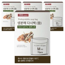 요리를그리다 친환경 다시백 M, 중(M), 70개입, 4개