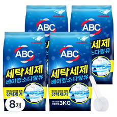 ABC클렌저 분말 세탁 세제, 3kg, 8개
