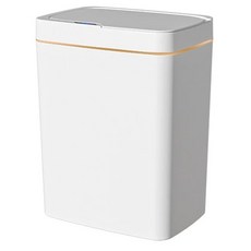 輕奢智能垃圾桶 15L/18L 窄款 IPX5級防水 感應開蓋, 30.5 x 26 x 18.5cm, 輕奢白, 1個