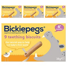 BICKIEPEGS 長條磨牙餅乾, 原味, 38g, 4盒