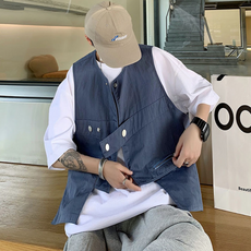 男款DM夏季鈕扣休閒背心