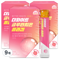 더존건강 배럴헬스 더화이트 글루타치온 콜라겐 젤리 스틱 복숭아맛 15p, 300g, 9개