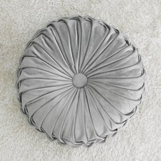 포그난 벨벳 원형 호박쿠션, 라이트그레이