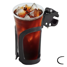 JUSTPICK 機車 滑板車 嬰兒車 大容量 杯架 支架, 黑色, 單一商品