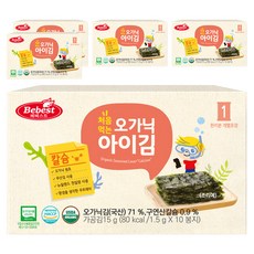 Bebest 孩童烘烤海苔 10包入, 海鹽口味, 15g, 5盒