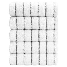 하비티 스트라이프 타월 190g 코마사, 그레이, 5개