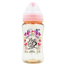 Simba 小獅王辛巴 桃樂絲 PPSU寬口雙凹中奶瓶 3個月以上, 獨角獸之夢 蜜粉色, 270ml, 1個