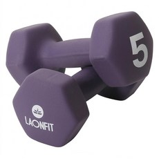 LAONFIT 深紫色啞鈴, 5kg, 2個