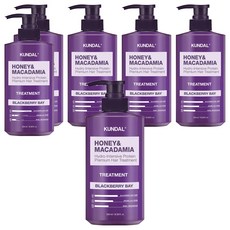 KUNDAL 昆黛爾 蜂蜜澳洲堅果保濕護髮乳 黑莓月桂葉香, 500ml, 6瓶