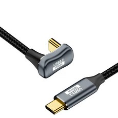 Ytek C타입-C타입 USB 3.2 Gen2 180도 U자형 10Gbps 4K 60Hz 영상출력 100W PD 초고속 충전 케이블, 블랙, 1개, 150cm