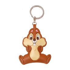 Disney 迪士尼 Q萌鼓鼓皮革鑰匙圈 CA917-5 8.5 x 7.8cm, 奇奇, 1個