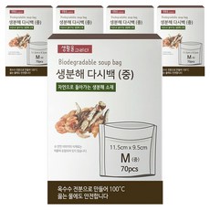 요리를그리다 친환경 다시백 M, 중(M), 70개입, 5개