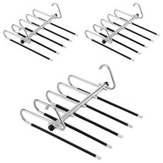 한봄누리 공간 절약 다용도 바지걸이 올스텐 5단 행거, 블랙, 3개