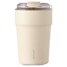 LocknLock 樂扣樂扣 Metro Cafe陶瓷塗層杯, 1個, 象牙白(香草拿鐵), 400ml