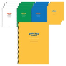 pinkfoot 1500鮮豔英語筆記本 4種*2入組, 白色+綠色+藍色+黃色, 2組