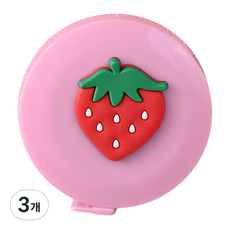 바코젤 휴대용 귀여운 미니 줄자 딸기, 1.5m, 3개