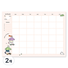 monolike ollimolli 彩繪 B5 月計畫本, 2個, 混合色